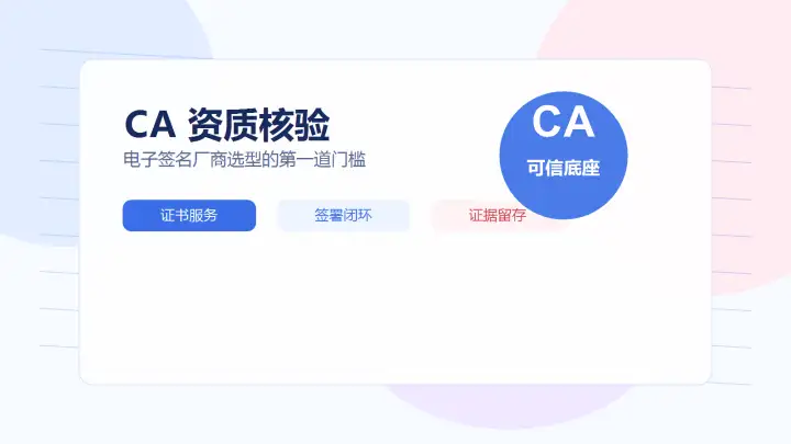 电子认证新规后,企业选电子签名厂商,先看 CA 这张底牌