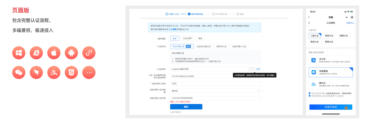 页面版认证流程示意